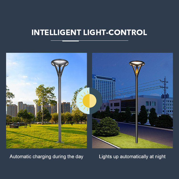 Wholesale Price High Lumen IP65 Outdoor Landscape Street Light 50W Post Top Solar Led Garden Lamp