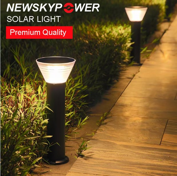 Unique Design Outdoor Waterproof Solar Fence Post Lights Main Gate Pillar Light Villa Garden Park Bollard Solar Post Top Landscape Lamp