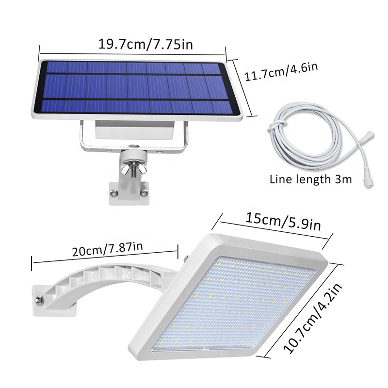 New 48leds IP65 800lm Dusk to Down Street Light Outdoor Integrate Split Solar Light Home