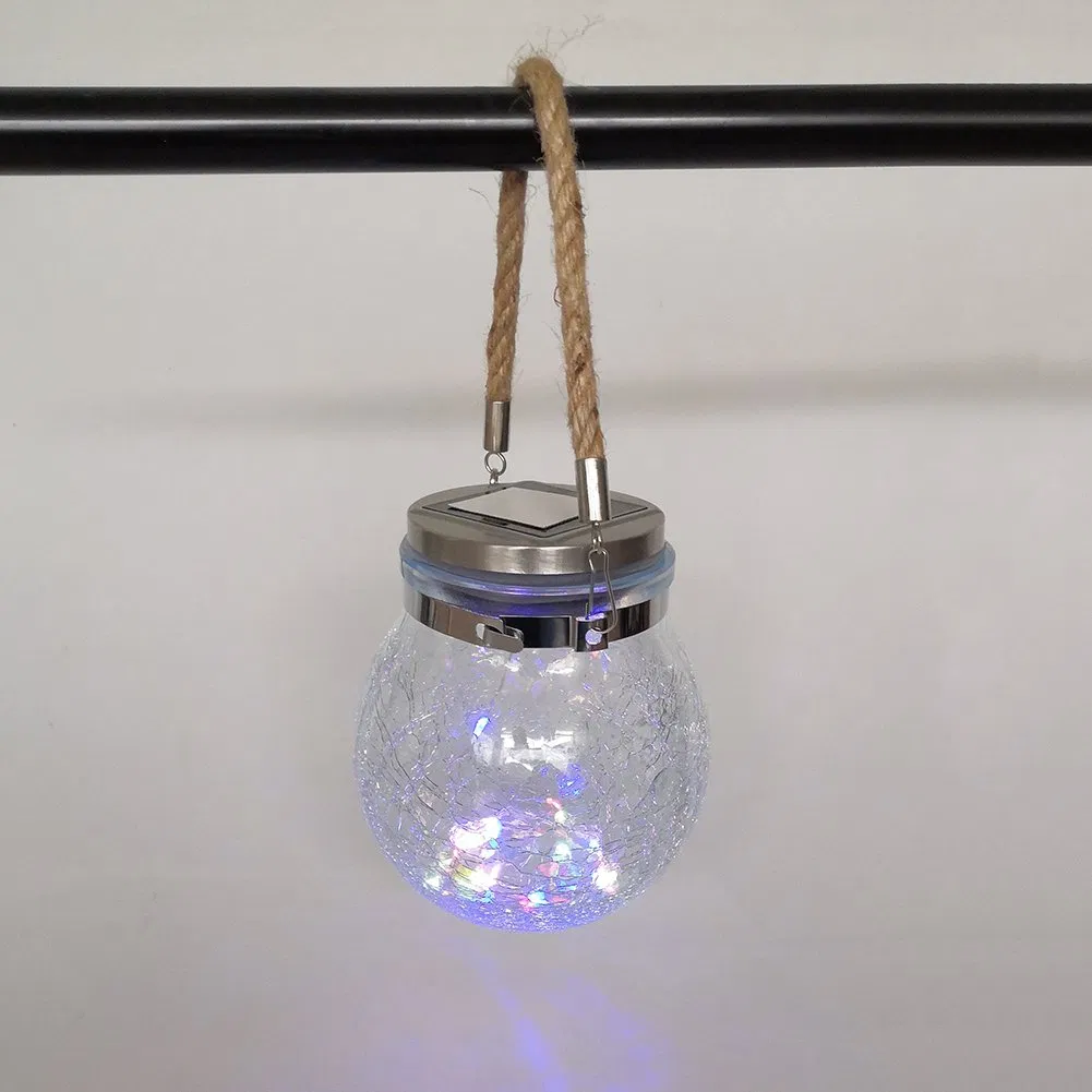 Yichen Waterproof Glass Bottle Solar Rechageable Garden Night Light with String RGB Colored Light