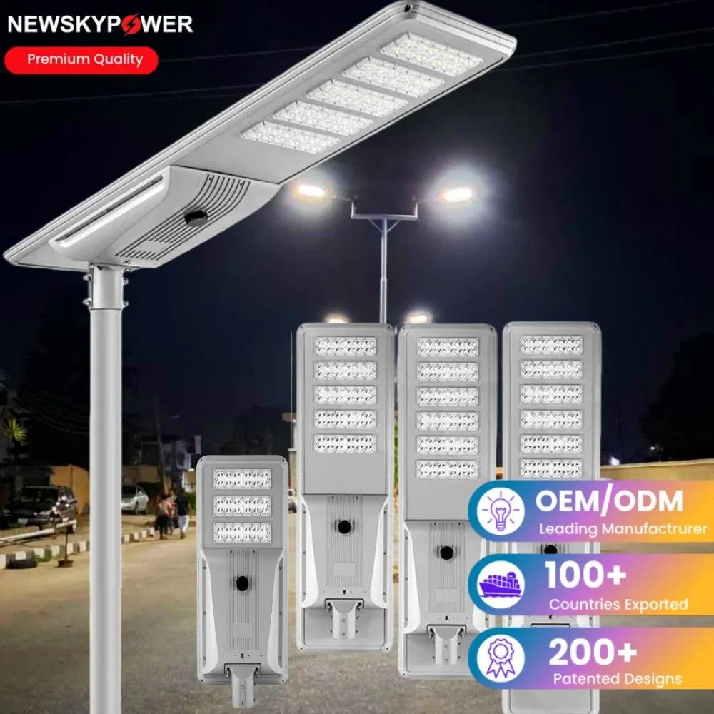 High Capacity Battery Integrated Solar Street Light Industrial LED 30W 40W 60W 80W 100W 120W MPPT Controller for Public Road