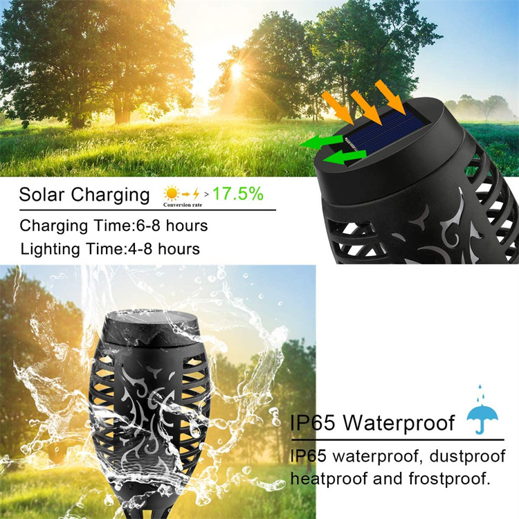 Outdoor Waterproof Lawn Flame Lamp Solar Powered Led Light Solar Garden Light Dancing Flicker Flame Light Landscape Yard