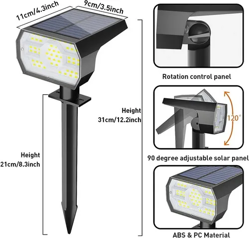 59 LEDs Solar Landscape Spotlights
