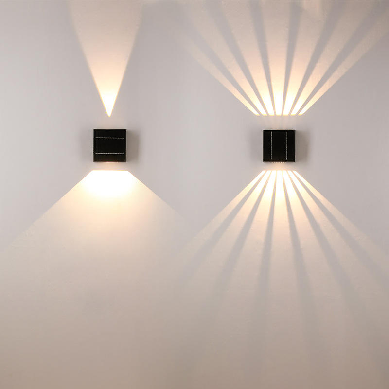 Solar Wall Lamps, up and Down Luminous Wall-Washing Lamps, Outdoor Waterproof Villa Courtyard Landscape Ultra-Bright Spotlights