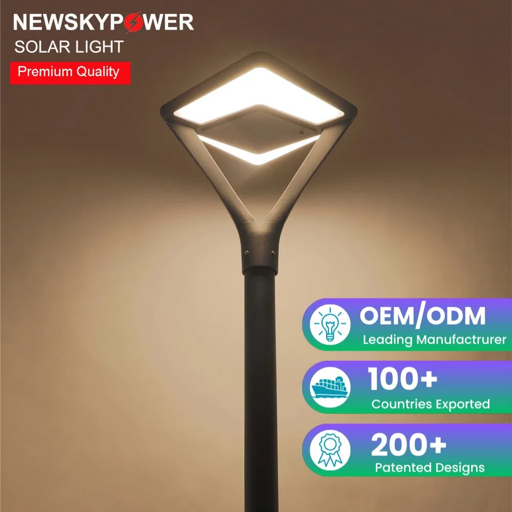 Modern Design Aluminum Solar Post Top Light LED Street Lamp for Residential Pathway