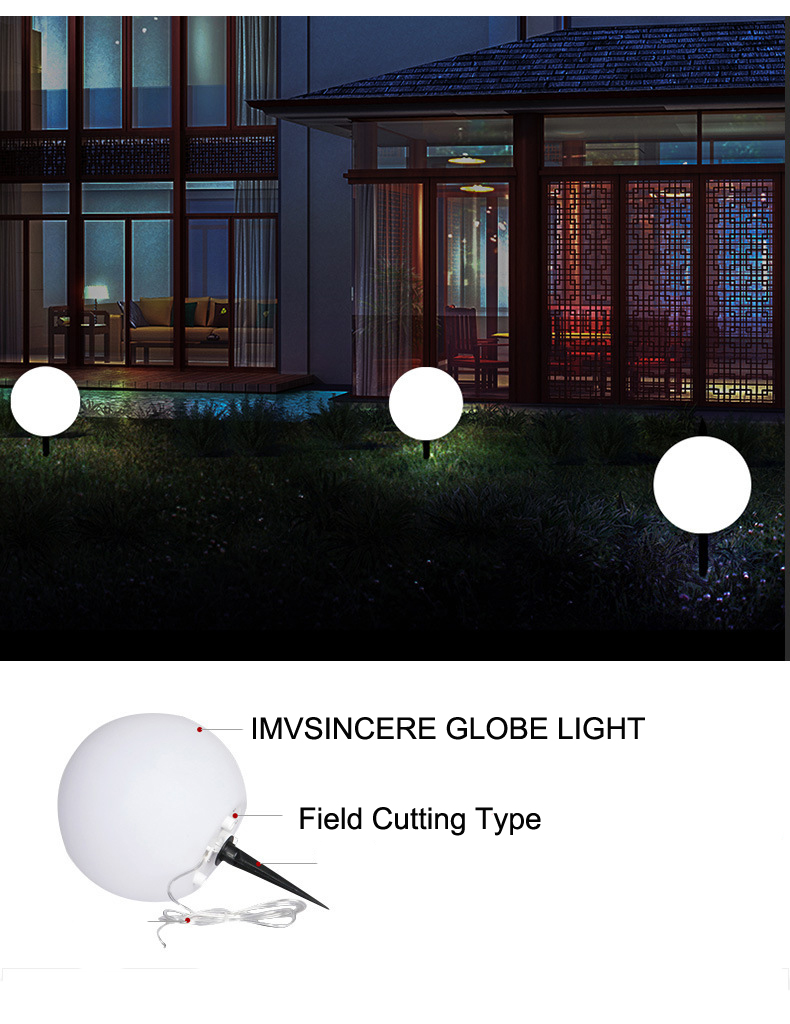 IP68 Solar DC LED Globe Light With 4000K Color Temperature Remote Control Battery Power For Garden Landscape CE Certified