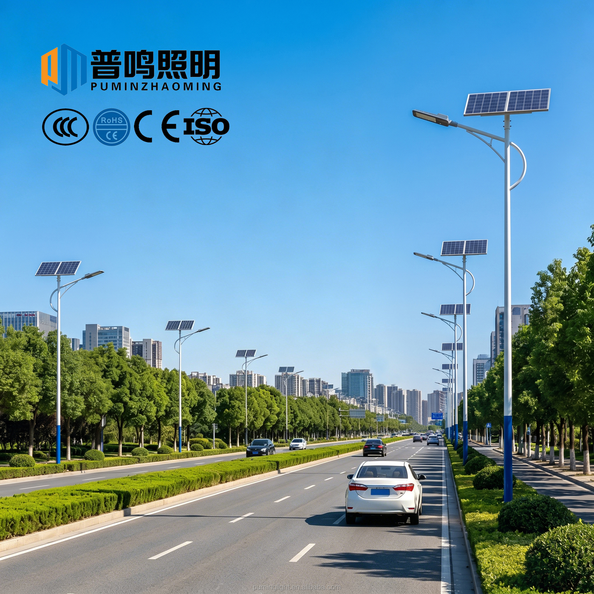 Split Solar Street Light (pole Height 4-6m), IP65 Waterproof, Built-in 60000mAh Battery, CE Certified, Suitable for Roads.