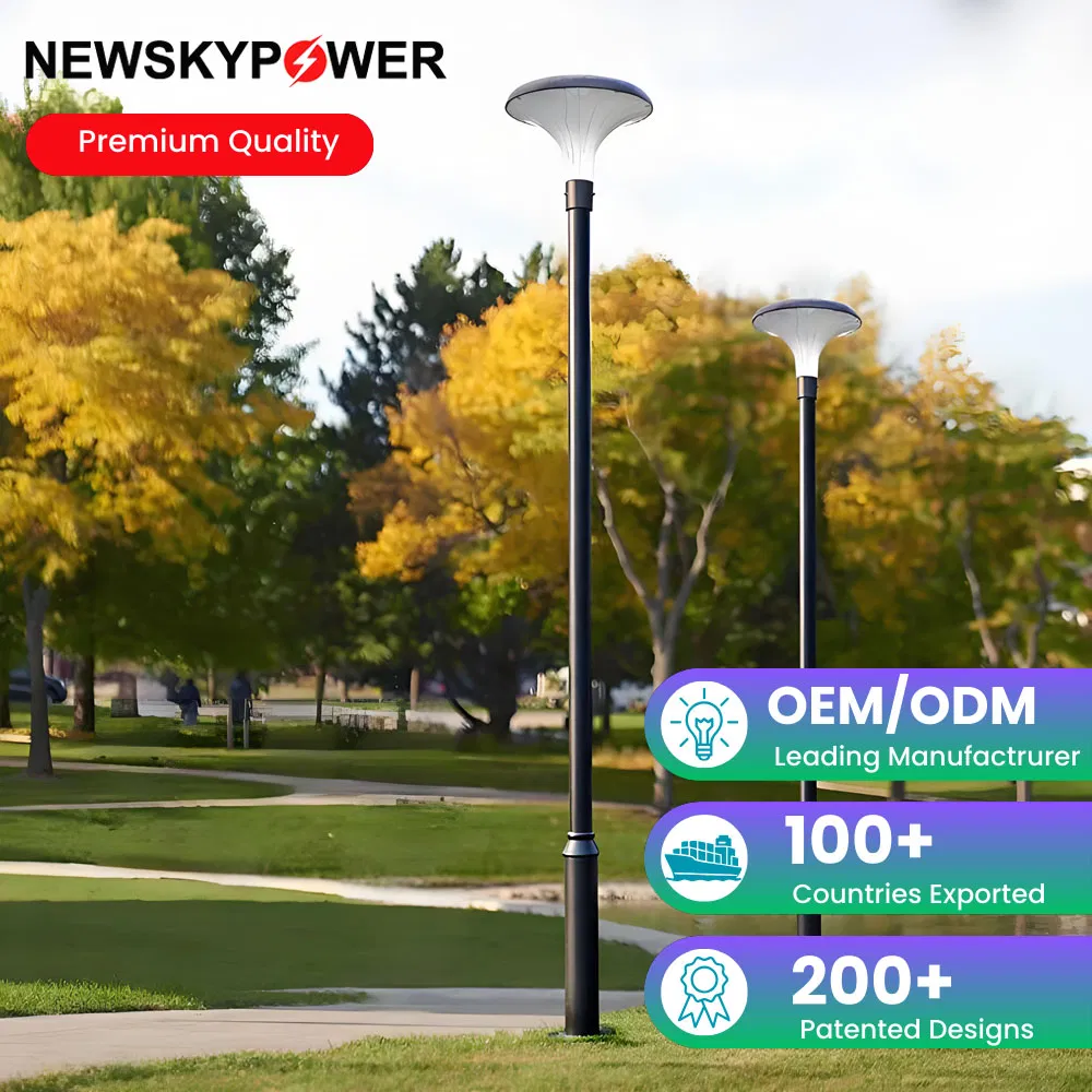 3 CCT in One Solar Garden Pole Light for Courtyard Park Hotel
