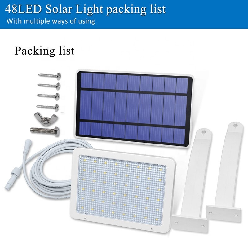 New 48leds IP65 800lm Dusk to Down Street Light Outdoor Integrate Split Solar Light Home