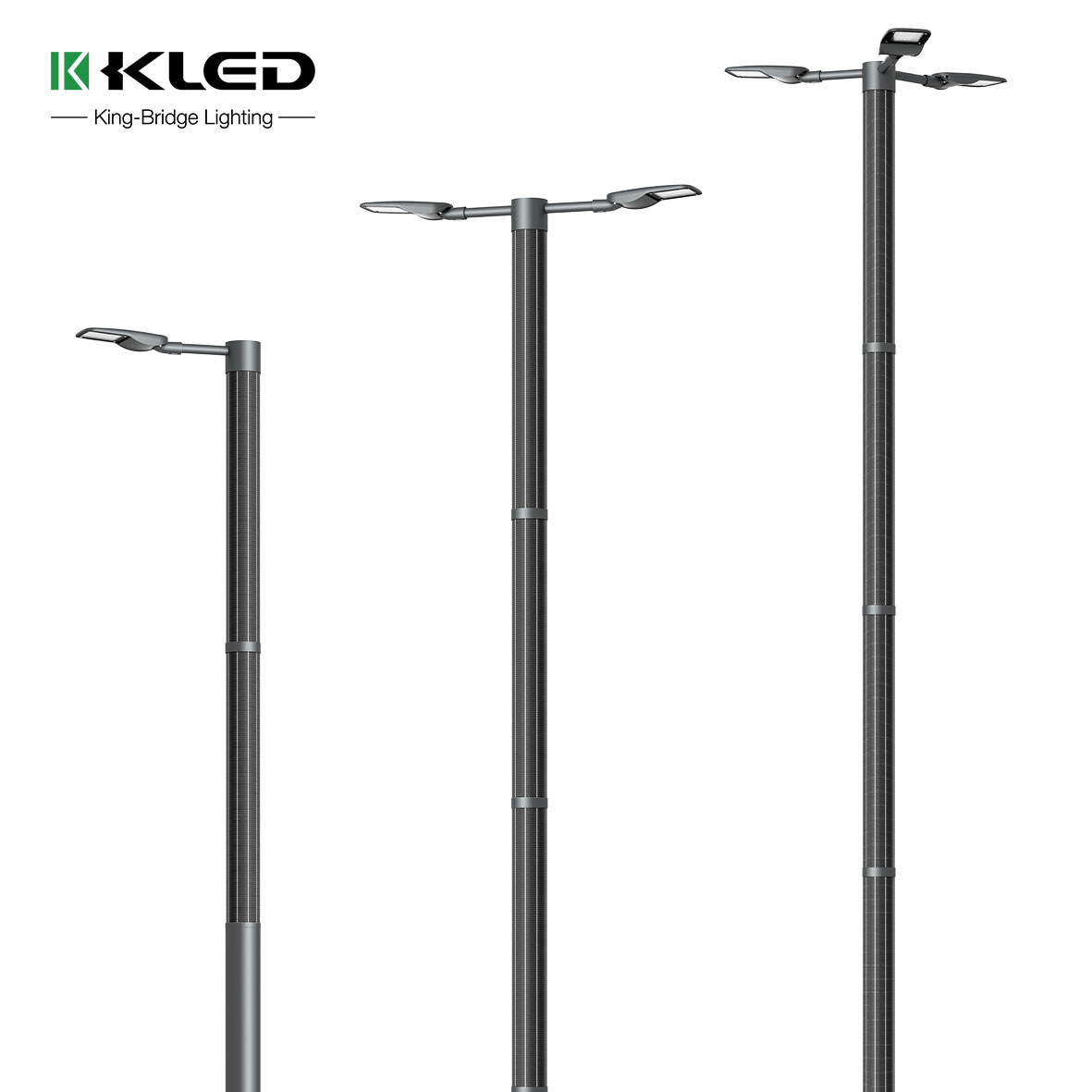 KLED Highway Solar Street Light MPPT Control IP66 Solar Panel Module Remote Control DC Outdoor LED Pole Light Aluminum