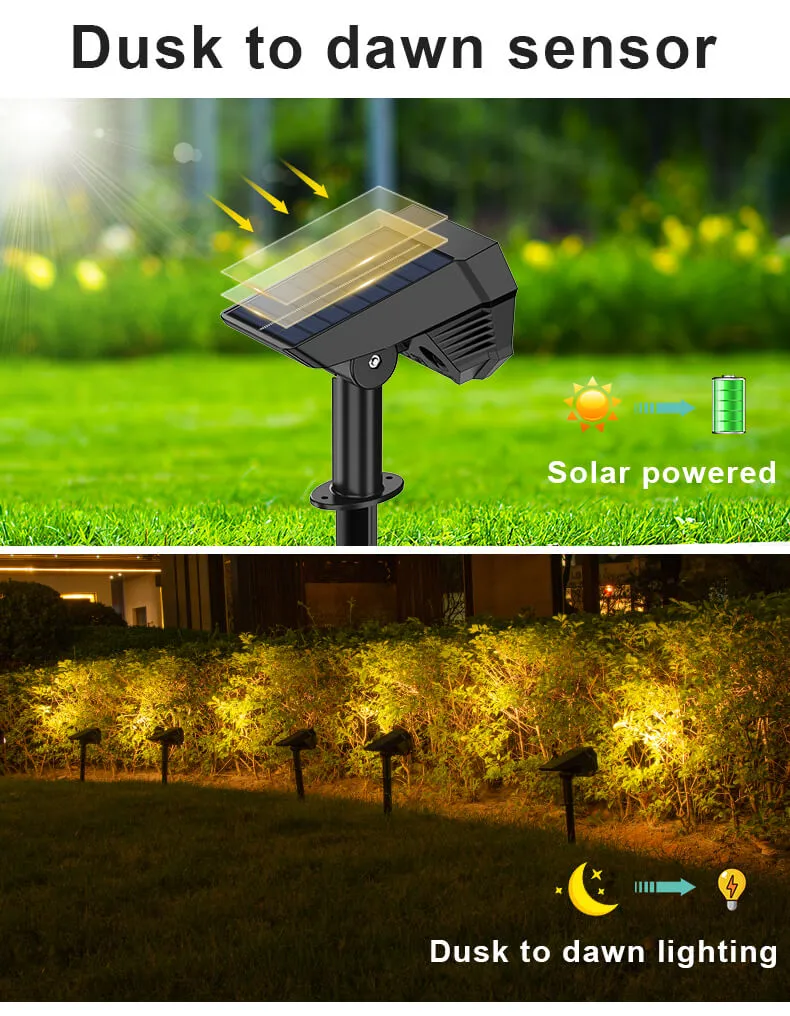 Black IP65 Waterproof Solar Garden Spot Light Landscape Outdoor Solar LED Spotlight for Trees