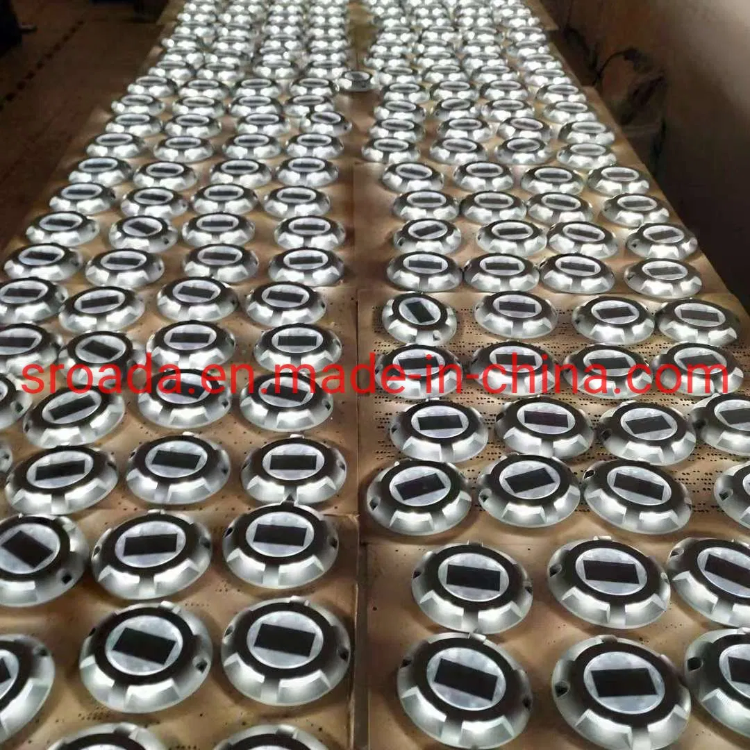 Solar Driveway Marker Lights Bright White Outdoor LED Solar Powered Boat Dock Lights Aluminum Waterproof Wireless Road Studs for Deck Step Sta