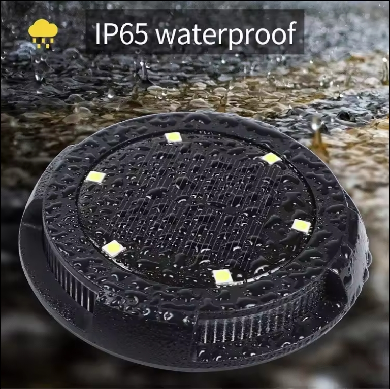 8 Pack Outdoor Waterproof 12 LED Disk Ground Solar Deck Lights Outdoor Garden Light