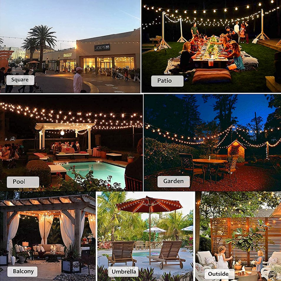 LED Solar String Lights IP65 Waterproof Outdoor Christmas Decoration Bulb Holiday Garland Garden Furniture Fairy Lamp