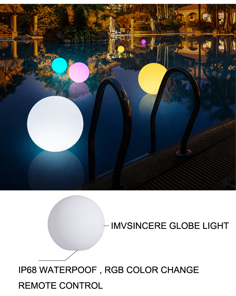 IP68 Solar DC LED Globe Light With 4000K Color Temperature Remote Control Battery Power For Garden Landscape CE Certified