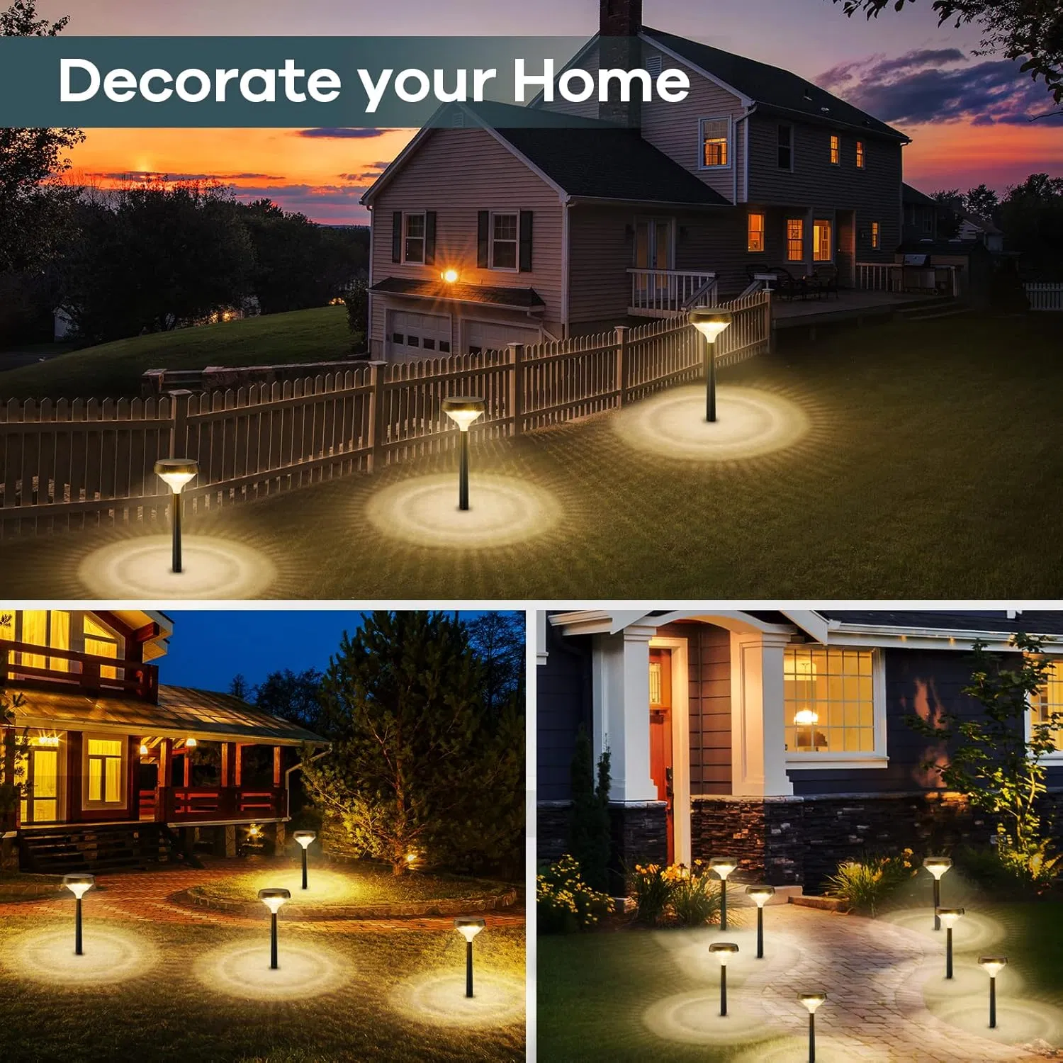 Solar Pathway Lights 8 Pack, Solar Lights Outdoor