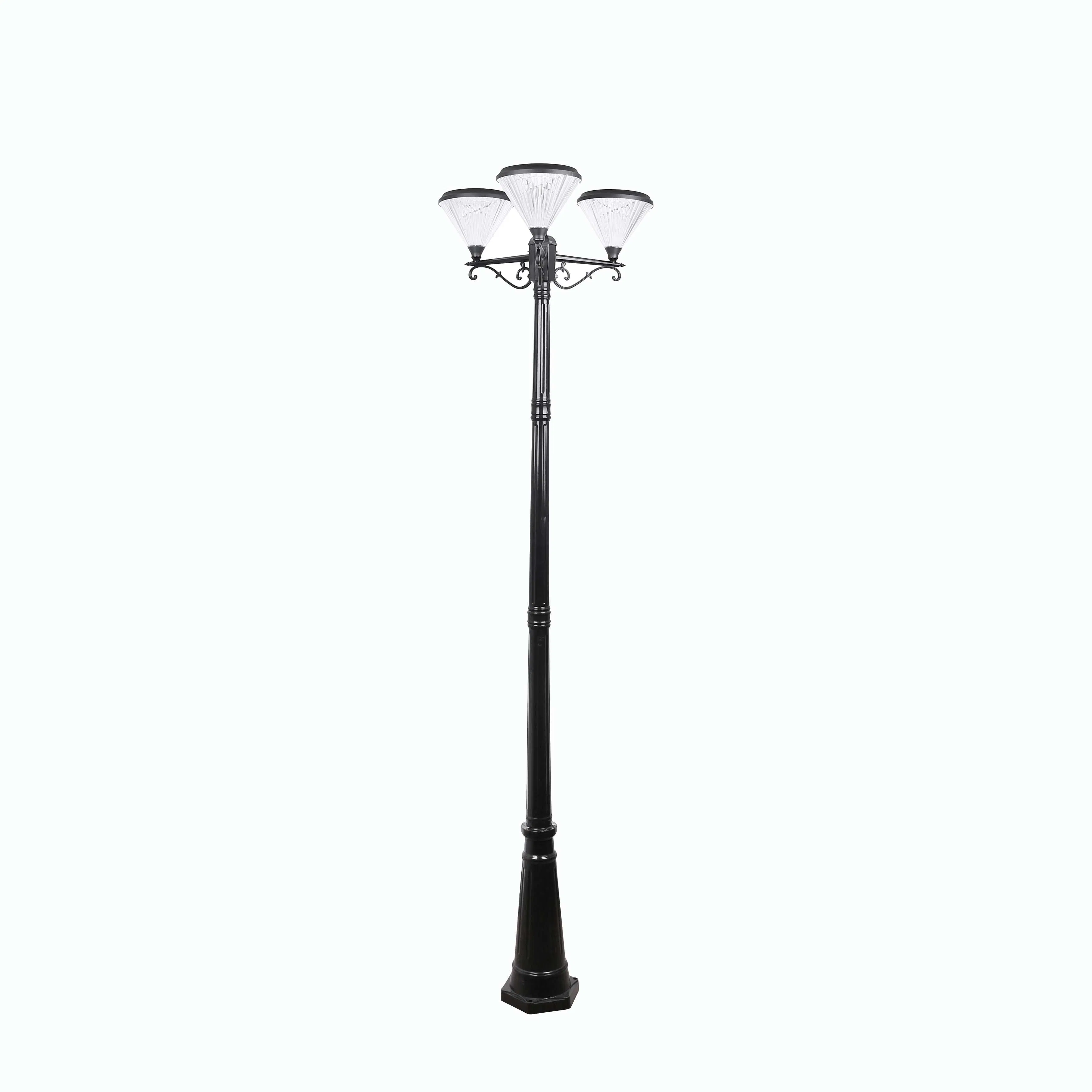 IP65 Waterproof Street Lighting Post Top Lamp LED Solar Garden Pole Light