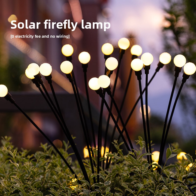 Outdoor Courtyard Lawn LED Lamp Solar-powered Waterproof Wind-operated Firefly Garden Trendy Small Yard Ambiance Decoration