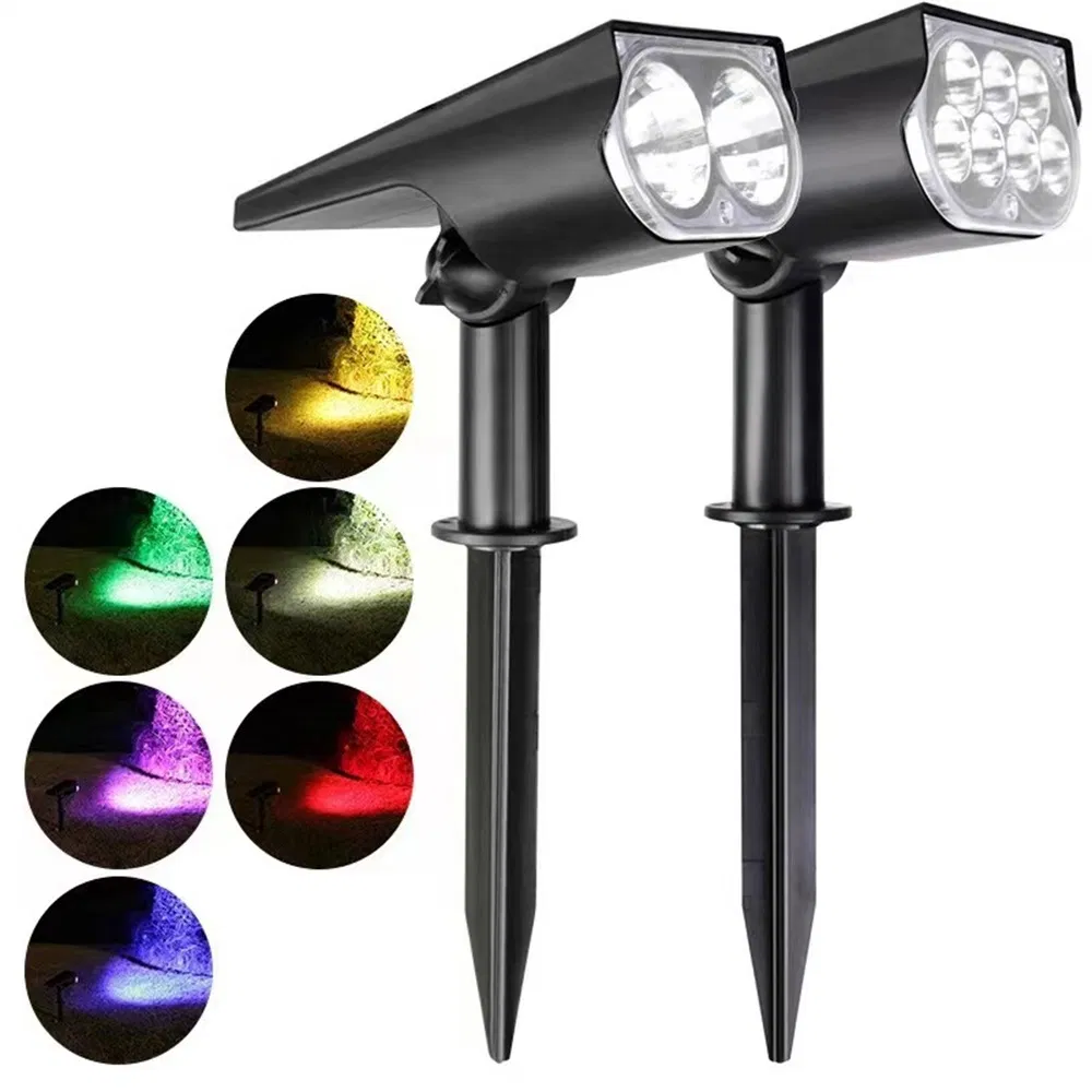 LED Solar Spot Lights Outdoor, IP65 Waterproof Dusk-to-Dawn Landscape Spotlight