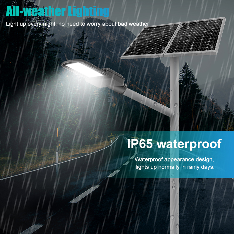 High Brightness 80W 100w Solar Street Light Aluminum IP65 Waterproof Outdoor Split Solar Street Light for Road Application
