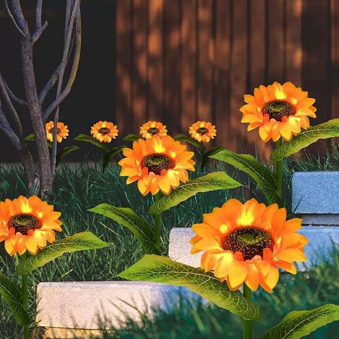 Solar Power LED String Lights Sunflower Design Christmas Decoration Light for Festival