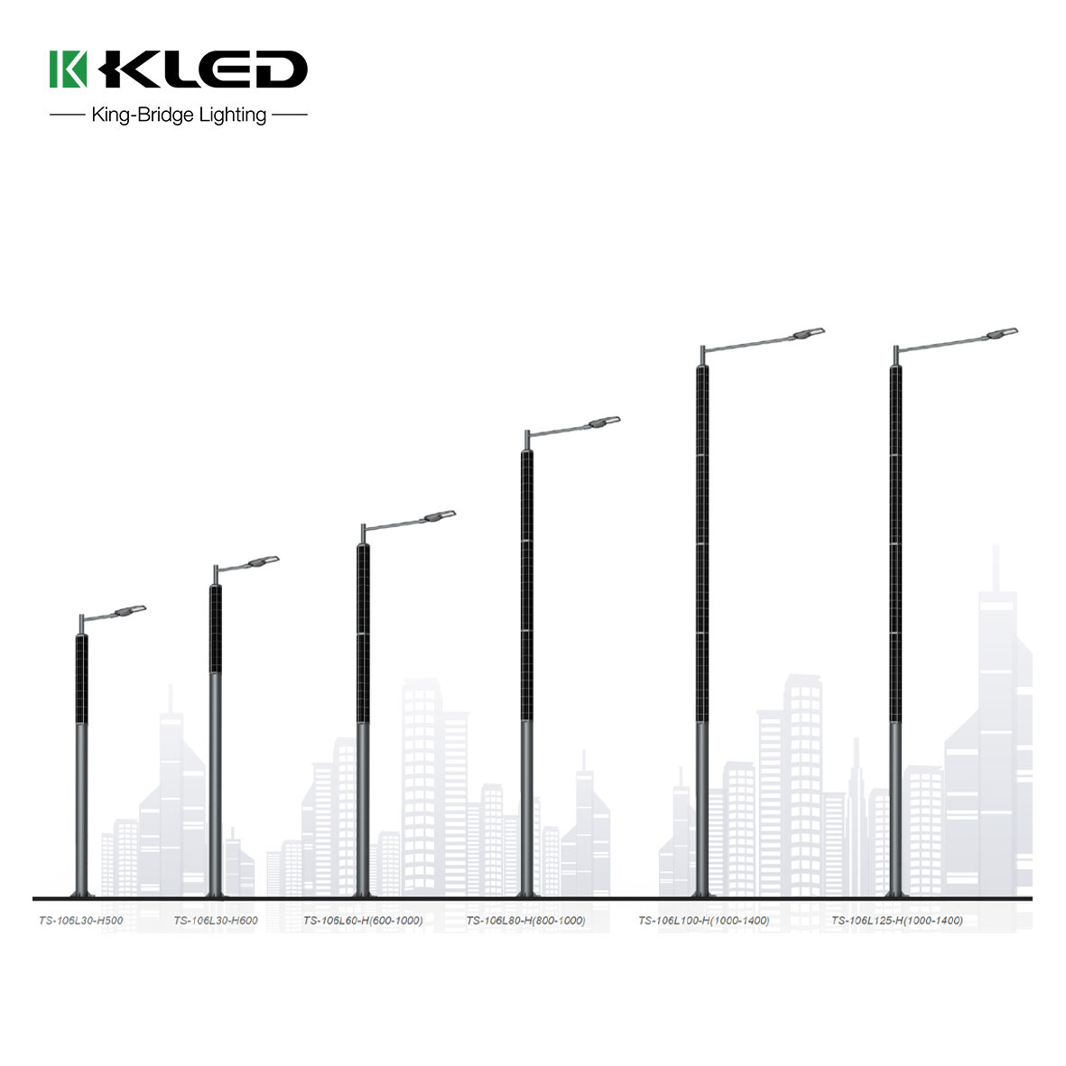 KLED Highway Solar Street Light MPPT Control IP66 Solar Panel Module Remote Control DC Outdoor LED Pole Light Aluminum