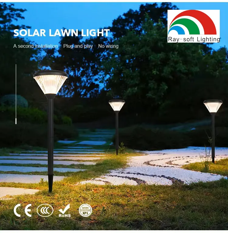 High Quality Aluminum Outdoor Waterproof IP66 Solar Landscape Lawn Solar Walkway Spike Spotlight