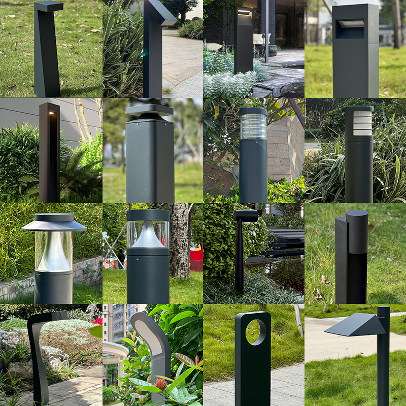 AC Power Supply Solar Lawn Light with Motion Sensor Waterproof Aluminum Body for Garden Terrace Driveway Lighting