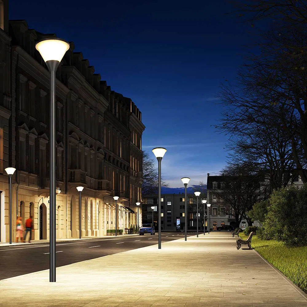 New Arrival Public Post Top Lighting Solar-Powered Outdoor Garden Lights with Pole