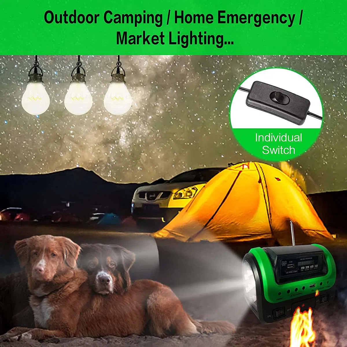 Solar Home System Kit Night Market Outdoor Light Portable Solar Pathway Lighting