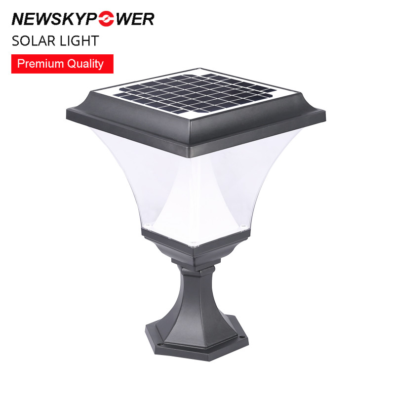 2 Years Warranty LED Light Solar Pillar Main Gate Lamp for Villa Garden Park Bollard Post Top Landscape