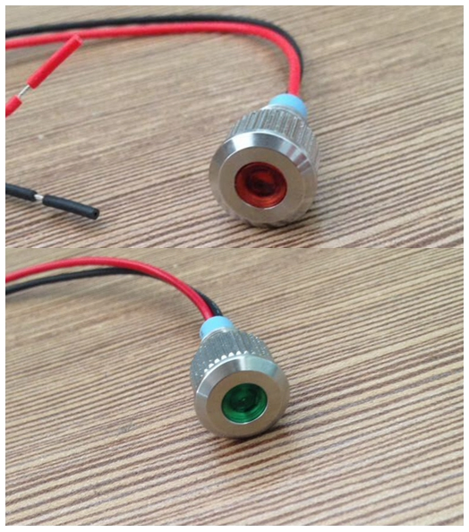 8mm Red Green White Blue Amber Indicator Light with Wires