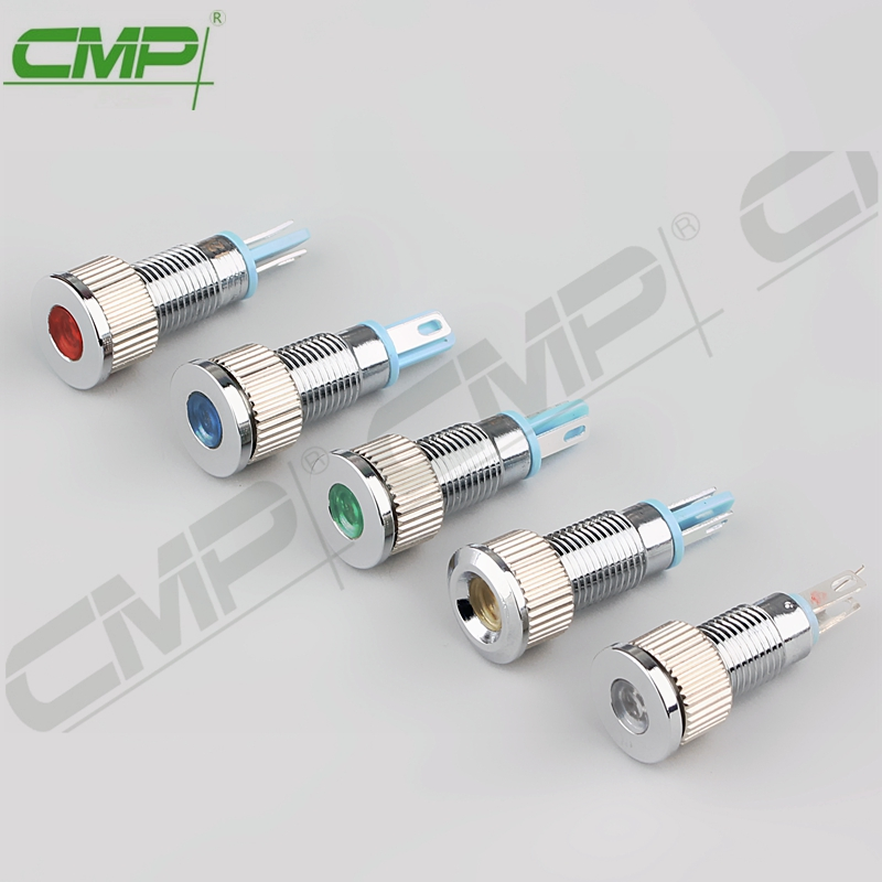 Red Panel Mount Indicators 3V, 6V, 12V, , 24V, 110V, 220V