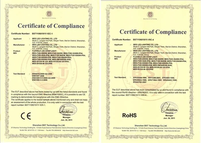 LED Strip Certificate