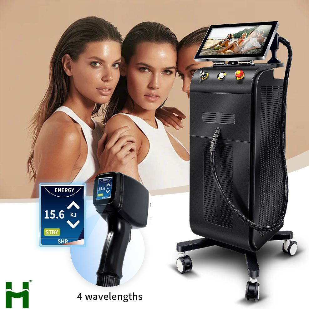 FDA Medical CE Ai Intelligent Analysis Switchable Spot Ice Titanium 4 Waves Diode Laser Hair Removal Machine