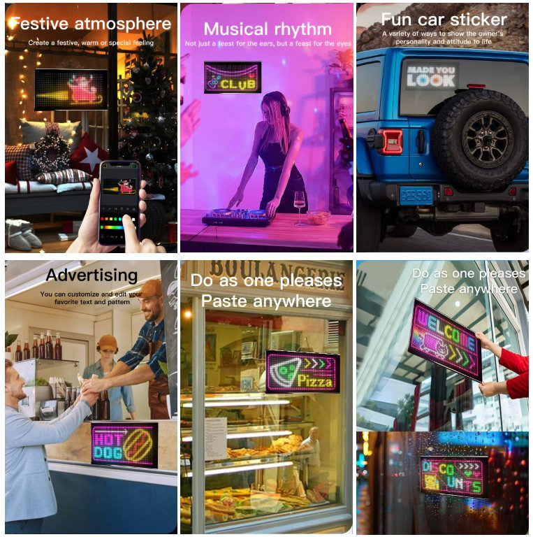 1330*192mm Bluetooth LED Pixel Light with Controller Smart Flexible LED Display