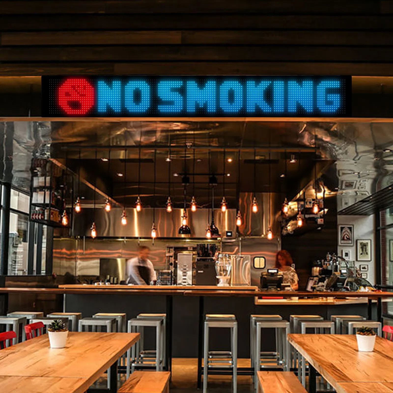 Programmable Flexible LED Screen USB Connection Indoor Caffe Shop Advertising Display