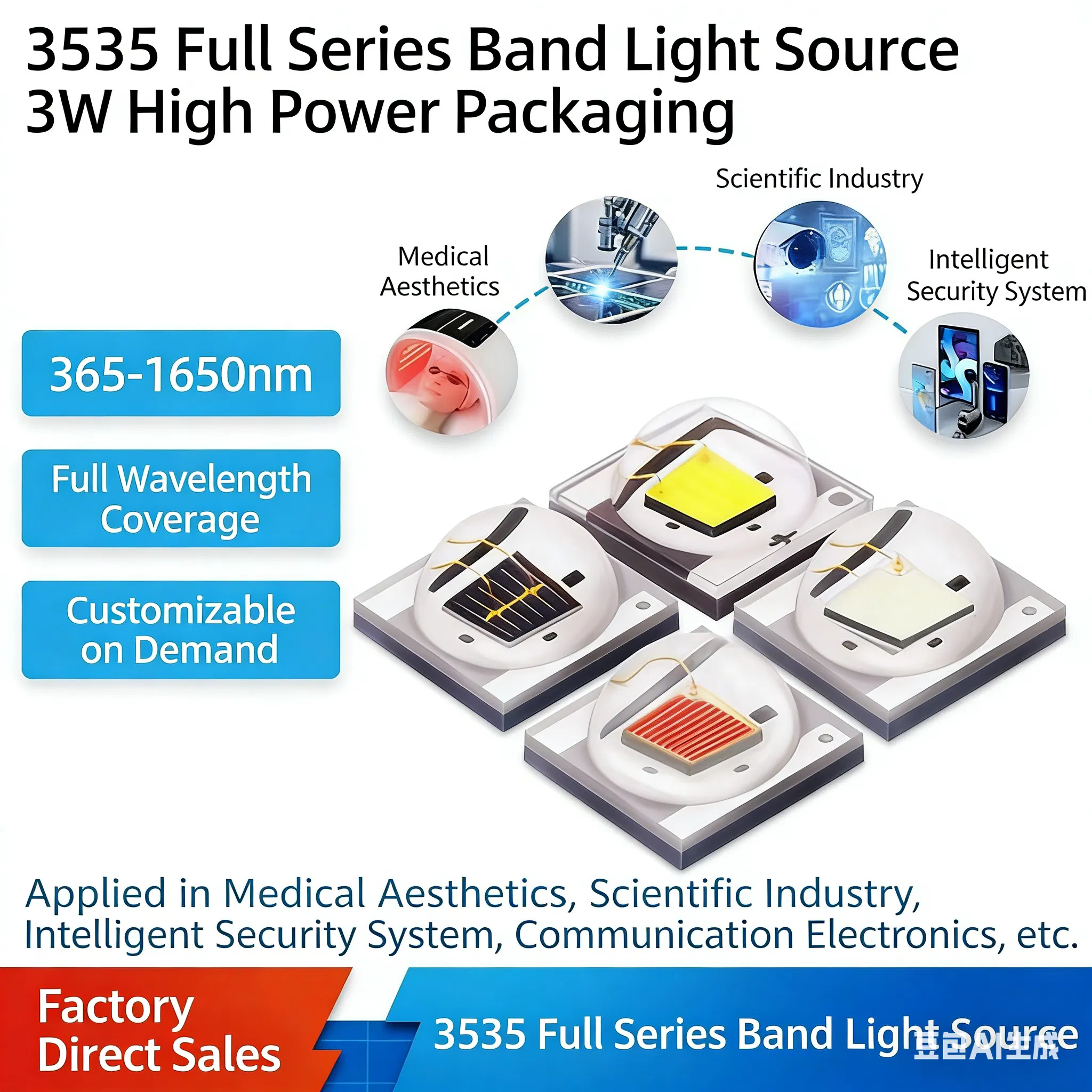 Customized High Power LED Beads for Medical Beauty - Origin: China