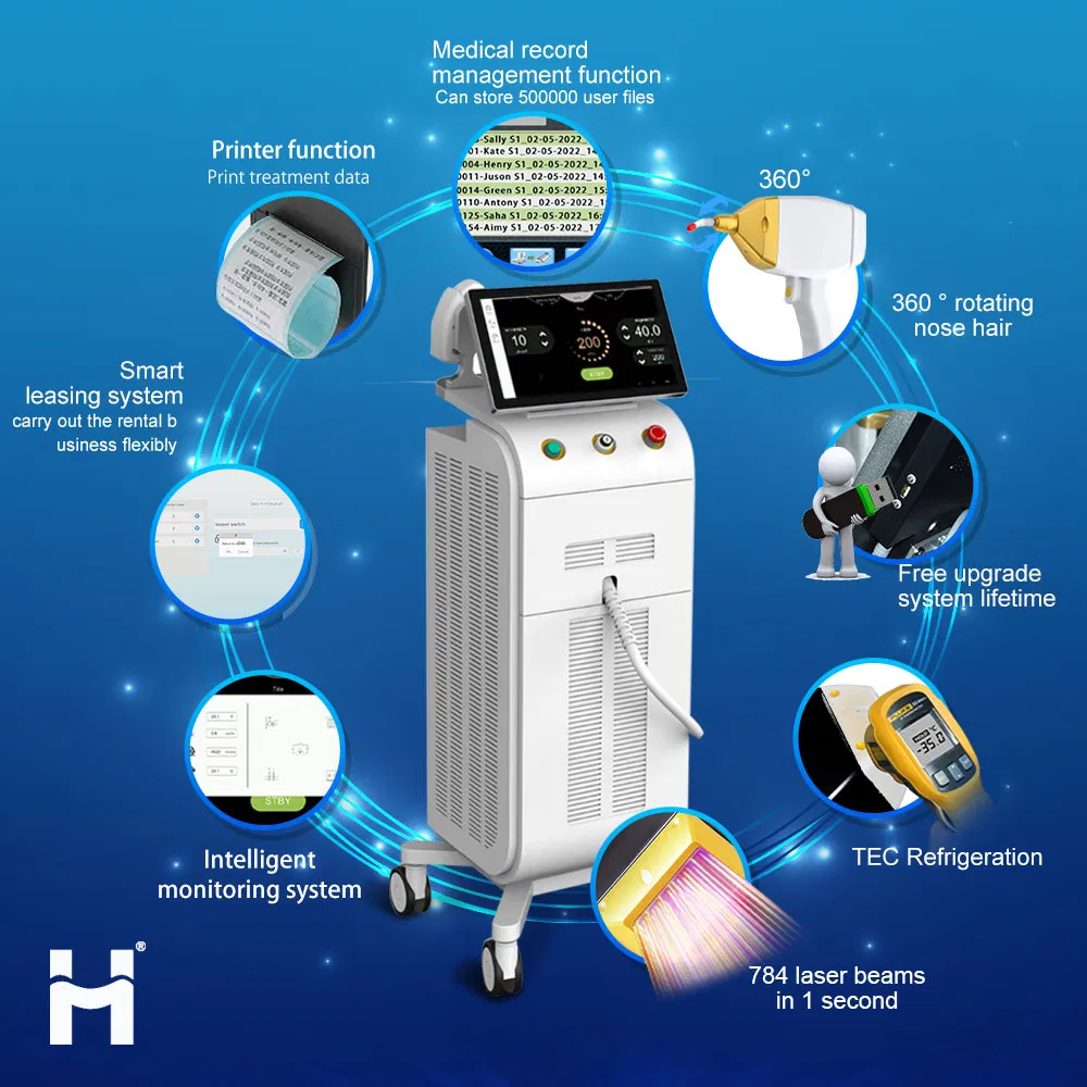 Painless Titanium Permanent Laser Hair Removal Machine SPA Use 755nm 808nm 1064nm Diode Laser Salon Beauty Equipment