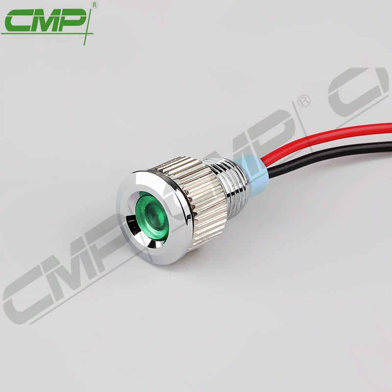 CMP High Quality Small 8mm Mounting Hole Metal Green Indicator Light