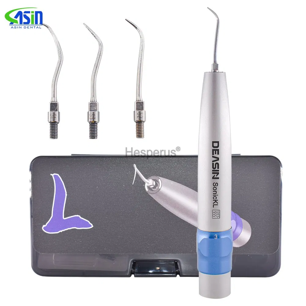 Sonic Dental Air Scaler Handpiece LED for 6 Holes Kavo Coupling Connector with 3 Perio Scaling Tip Dentist Kit Teeth Cleaner