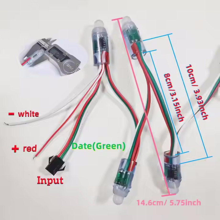 Multi Color LED Pixel Light Full Color DC5V-12V Ws 2811 RGB LED Pixel Lights Smart IC Waterproof LED Pixel Module