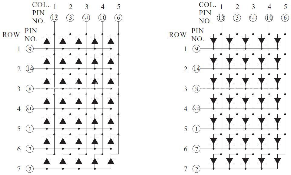 1.2 Inch 5X7 DOT Matrix LED Display with Square DOT From China Manufacturer