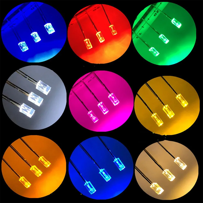 F3 F5 F8 DIP LED Chip Red Yellow Blue Green White Straw Hat Short Feet 3mm 5mm 8mm 10mm 5mm Through Hole DIP LEDs