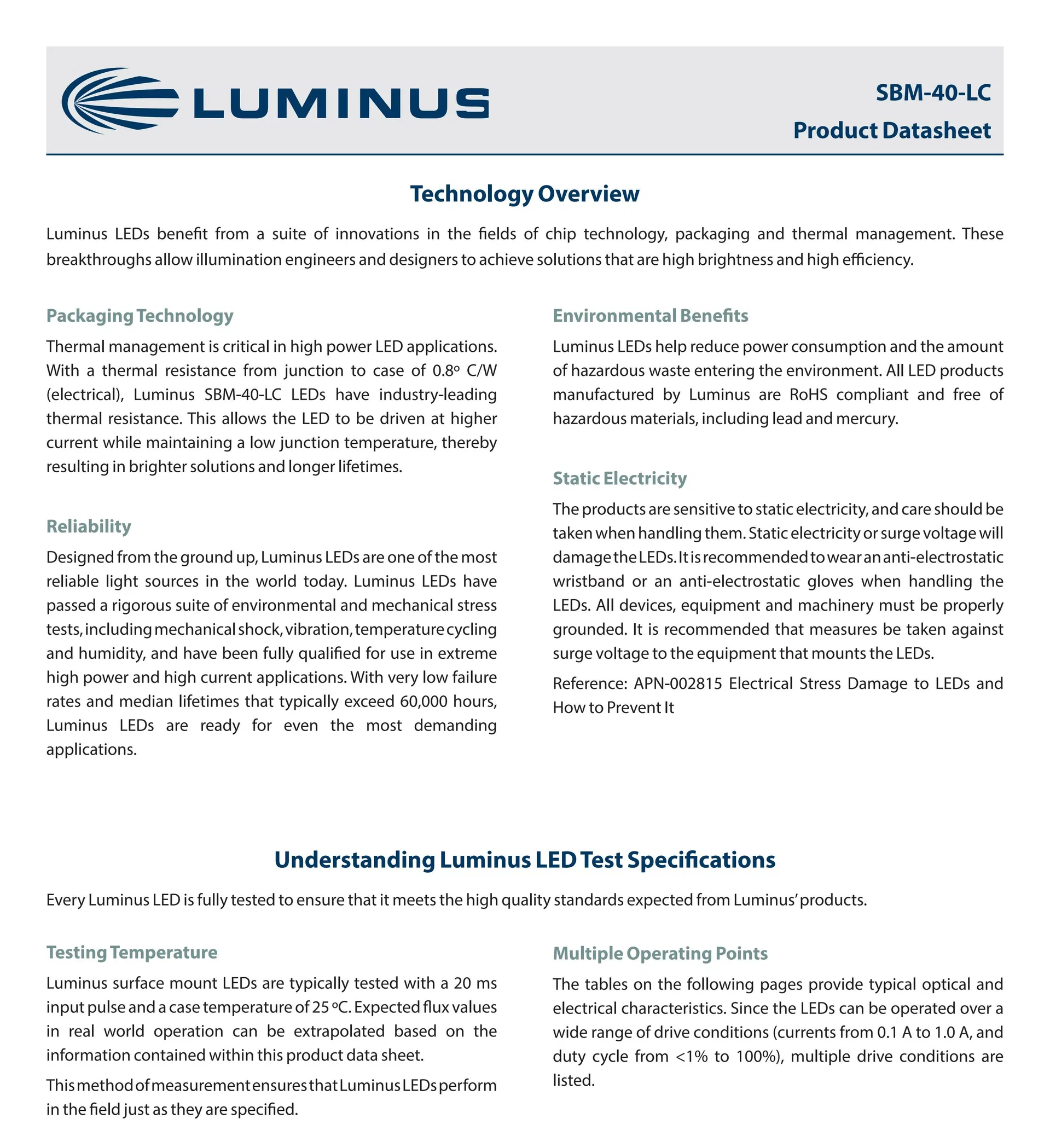 Specification Chart 2