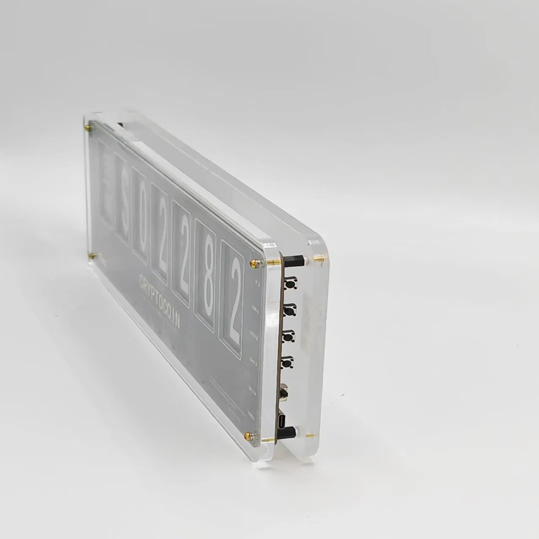 7X2.66 Inch E-Ink Desktop Information Unit with Stm32, Real-Time Crypto/Forex Tickers &amp; Digital Clock for Office &amp; Trading Desks Early Warning