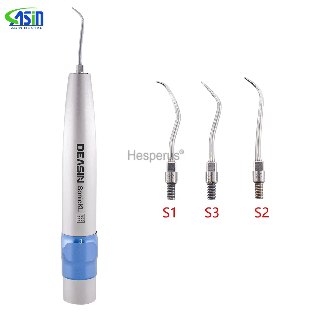 Sonic Dental Air Scaler Handpiece LED for 6 Holes Kavo Coupling Connector with 3 Perio Scaling Tip Dentist Kit Teeth Cleaner