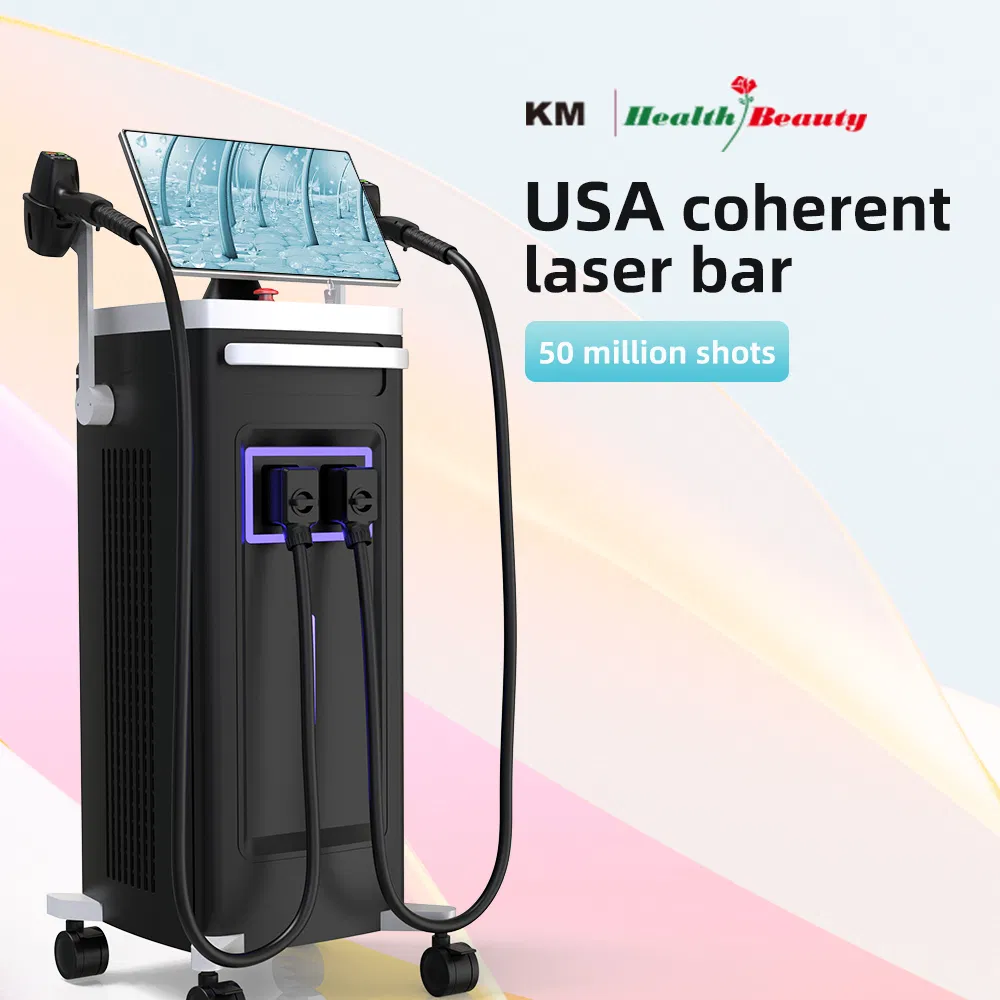 Hottest 200 Millions Diode Hair Removal Lasering 3 Wavelength 808nm Diodenlaser Epilator Machine Vertical 3 Wave Laser Hair Removal Machine 2 Handle Machine