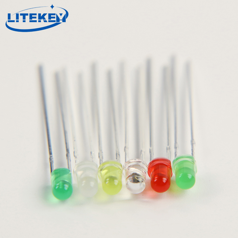 Single Color Through Hole 5mm Round LED with Flange