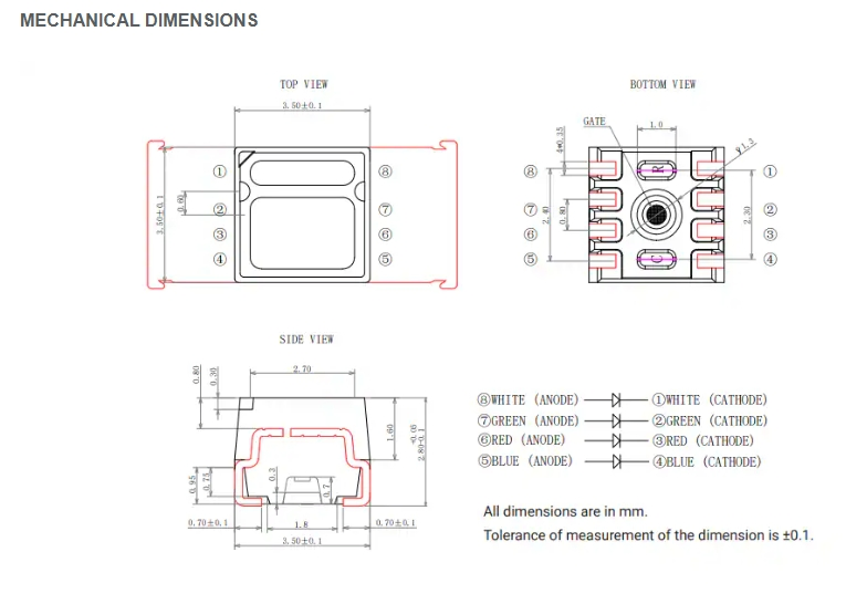 Crees Clw6a-Tkw-C90c070b0bb7c3c523 Multi Color LEDs RGBW SMD 353